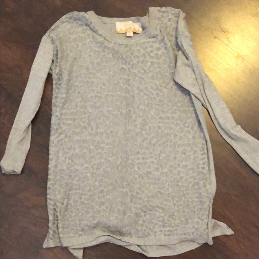 Heather grey cheetah print sweater